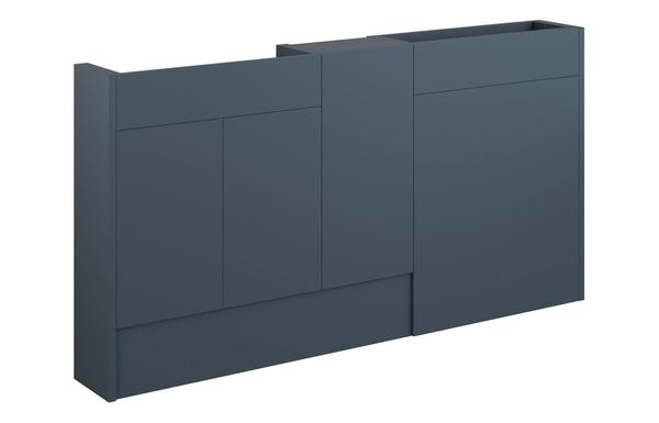 Eden 1536mm Slim Basin  WC & 1 Door Unit Pack - Matt Arley Blue (Oak Cab)